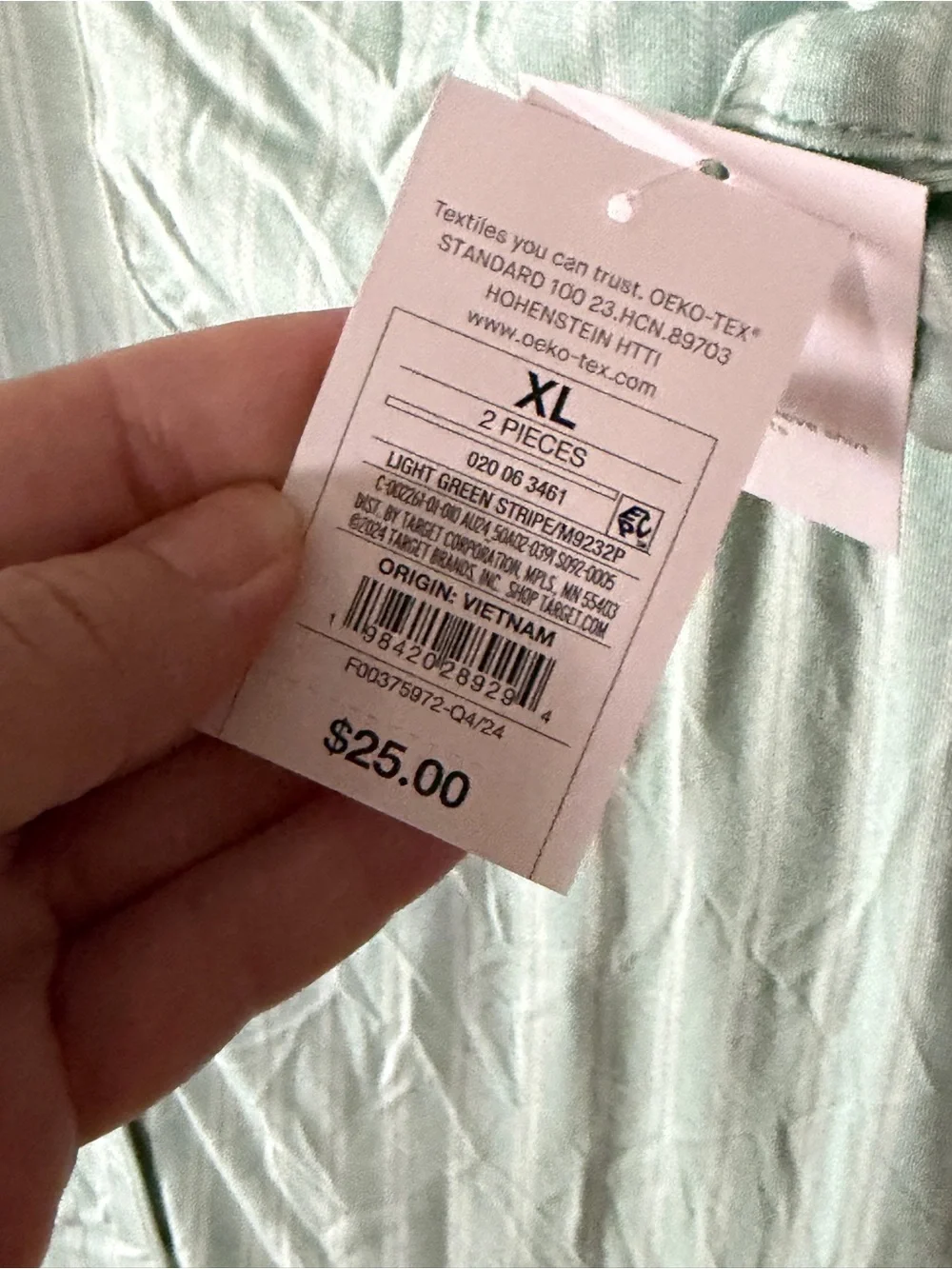 NWT Auden x Target Cloud Knit Pajama Set in “Light Green Stripe”